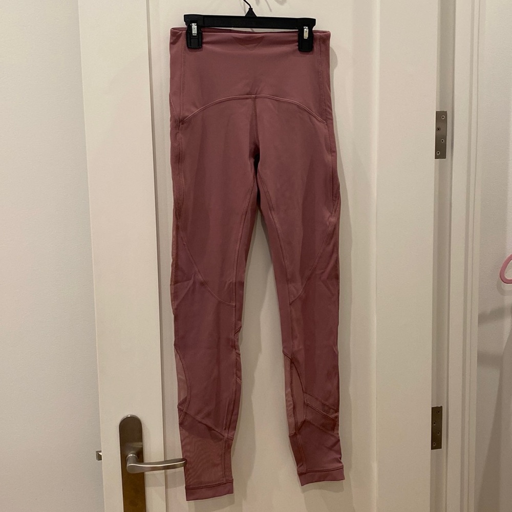Lulu lemon pink leggings with mesh